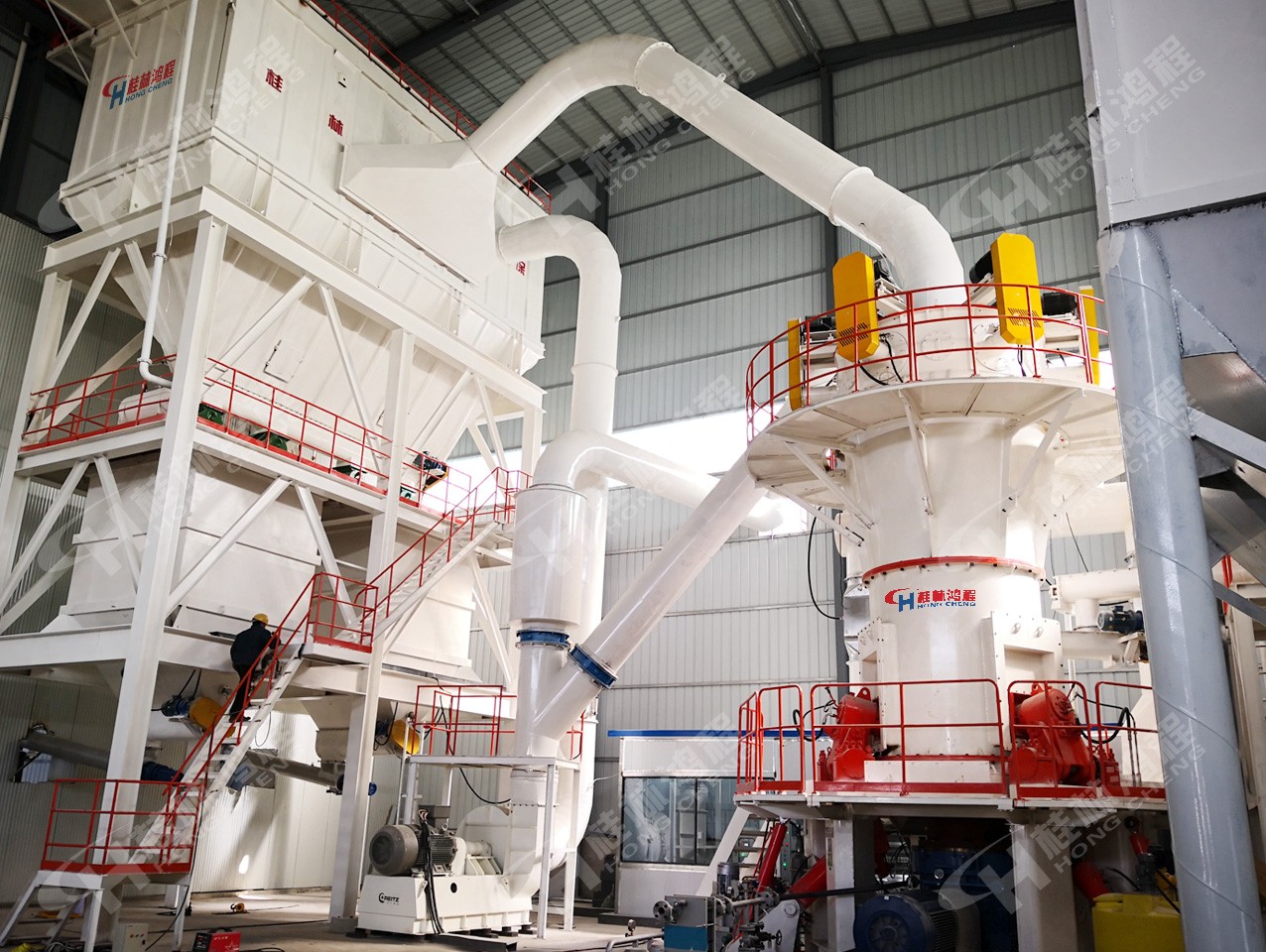 重晶石磨粉機1500目年產10萬噸生產線HLMX超細立磨 重晶石磨粉機1500目年產10萬噸生產線HLMX超細立磨